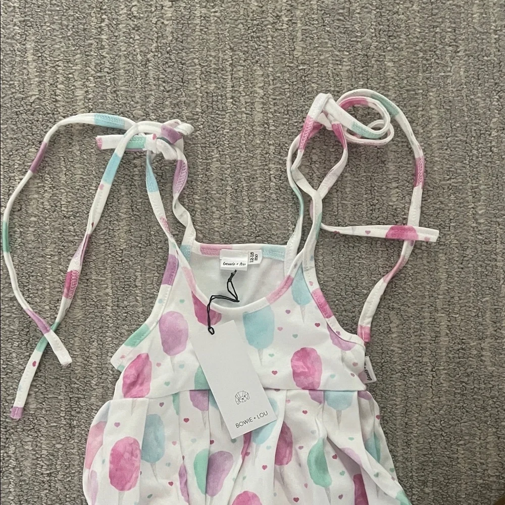 NWT Bowie+ Lou Baby Girl Balloon print dress 12-18M spring summer bday outfit